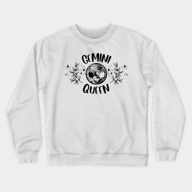 Gemini Queen Crewneck Sweatshirt by teresawingarts